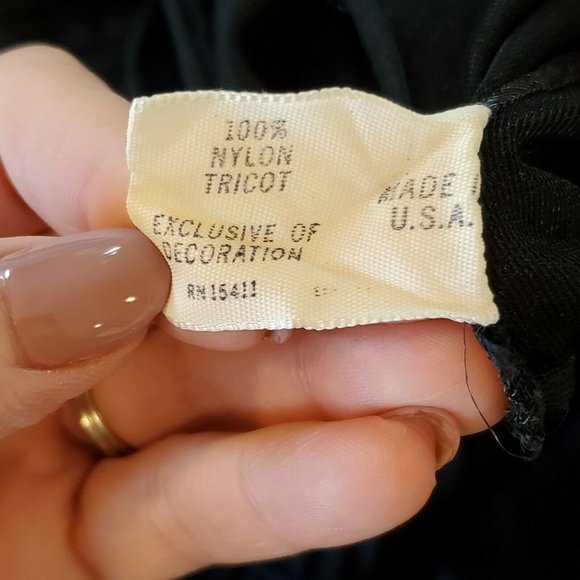 Womens XS/S Black Sheer Slip Dress Ruffle Neckline‎ - Picture 10 of 10